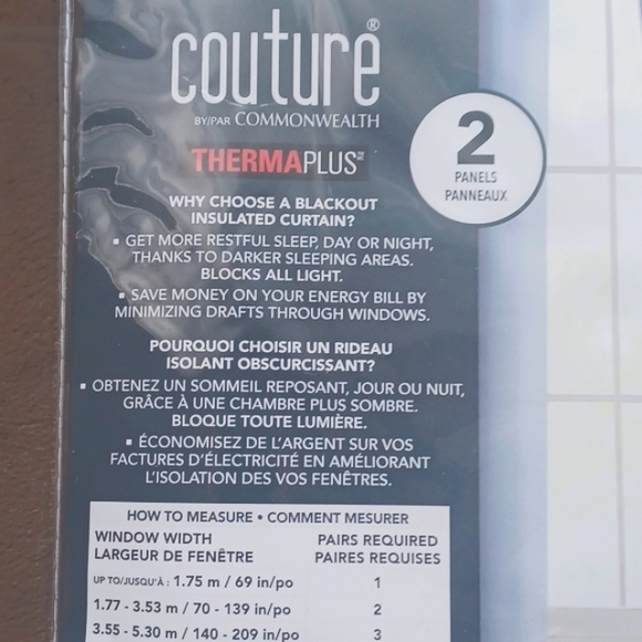 Couture curtains, grommet window panels, ThermaPlus blackouts - Picture 2 of 5